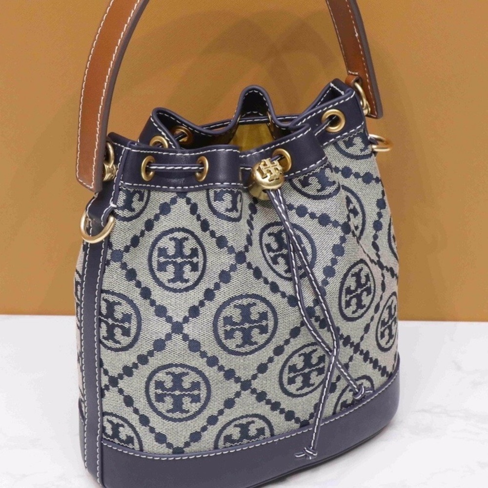 Tory Burch T Monogram Mini Bucket Bag - Picture 6 of 9